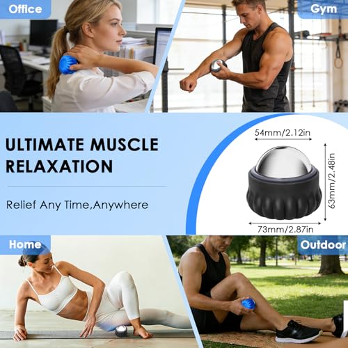 Massage Ice Roller Ball - Cold & Heat Therapy Roller for Deep Tissue Massage Pain Relief, Plantar Fasciitis Roller (Set of Three) - color: Set of 3