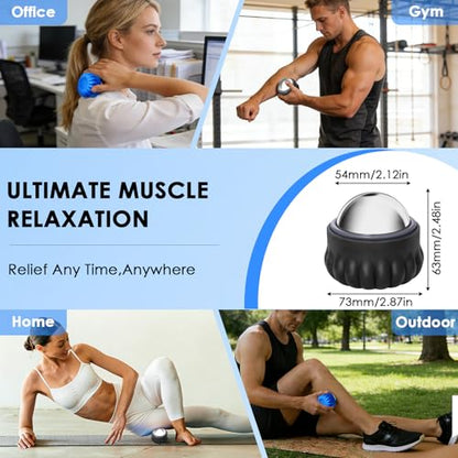 Massage Ice Roller Ball - Cold & Heat Therapy Roller for Deep Tissue Massage Pain Relief, Plantar Fasciitis Roller (Set of Three) - color: Set of 3