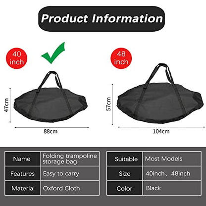 Trampoline Storage Bag, Folding Mini Trampoline Storage Bags, Waterproof Fitness Rebounder Pouch for Gym, Home and Travel - size: 88CM
