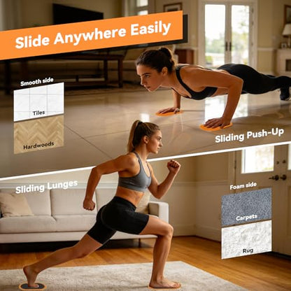 2Pcs Fitness Sliders Yoga Sliding Disks Exercise Sliders Carpet Fitness Disc Training Slider for Working Out, Exercise Sliding Plates for Abdominal Core Strength Training