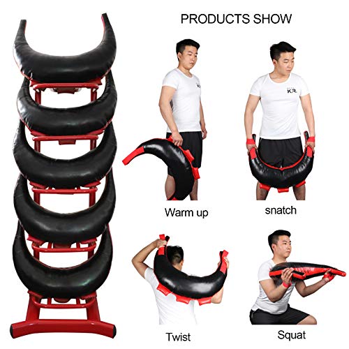 Ox Horn Weightlifting Sandbag, Weight Training Power Bag Filled Weight Fitness Sandbag for Weight Lifting Squat Twist Snatch Warm up Exercise - color: Red & Black