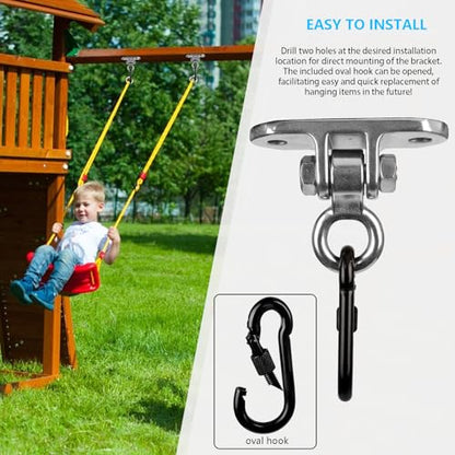 Heavy Duty Swing Hanger for 1000 LBS Capacity Hammock Hanger 180° Swing Stainless Steel Swing Hardware Accessories for Porch Playground Yoga Sand Bag - size: Pack 1