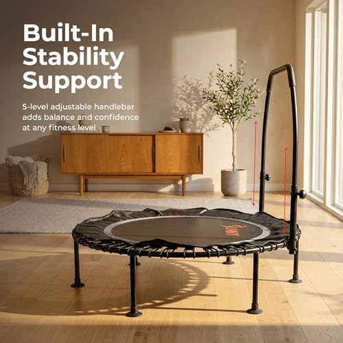 Sunny Health & Fitness 36"/40"/48" Bungee Exercise Trampoline with Handlbar - size: 48" Trampoline