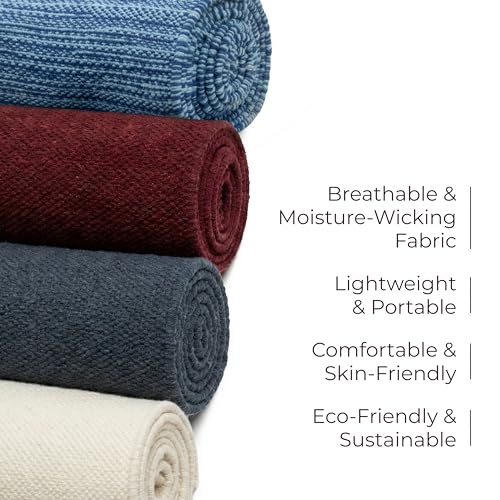 Live Well 360 Handmade Organic Cotton Yoga Mat - Non-Toxic, Chemical-free and All Natural Cloth Yoga Mat - Exercise, Workout, & Fitness Rug - Woven Material - Absorbent & Washable - 78" x 27"