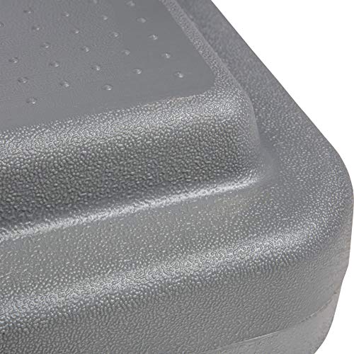 The Step (Made in USA) 4 Inch Stackable Aerobic Exercise Platform (Grey) with Non-Slip Surface and Nonskid Feet to Prevent Sliding