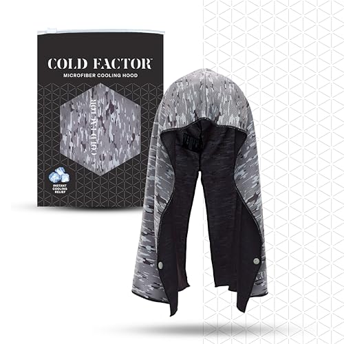 Instant Cooling Hoodie Towel – Advanced Chemical-Free Evaporative Cooling Technology – UPF 50+, 2+ Hours Cooling - color: Camo