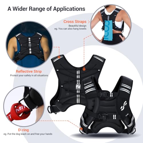 Sportneer Weighted Vest Woman: 8lb/12lb/15lb/20lb/25lb Weight Vest for Walking with Phone Bag, Adjustable Women Weighted Vest for Running Rucking Vest for Jogging Strength Training Weight Loss