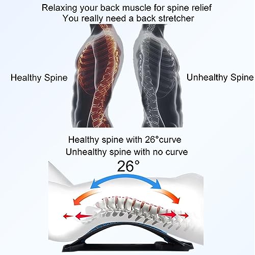 Back Stretcher for Lower Back Pain Relief, 4 Level Adjustable Lumbar Cracker Board Massager, Stretching Device for Scoliosis, Sciatica (Purple) - color: Purple