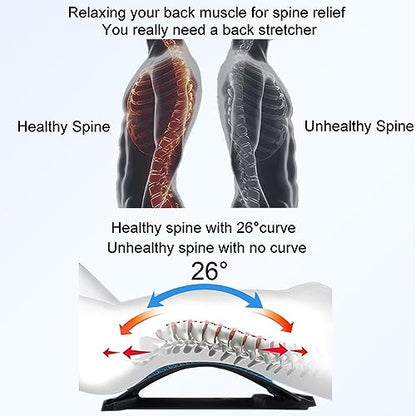 Back Stretcher for Lower Back Pain Relief, 4 Level Adjustable Lumbar Cracker Board Massager, Stretching Device for Scoliosis, Sciatica (Purple) - color: Purple