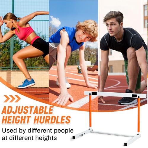 Blulu Adjustable Track and Field Hurdles Height Sports Training Hurdle with Counterweight Heavy Duty Track and Field Equipment Practice Training from 30 to 42 Inch for Athletes Adults