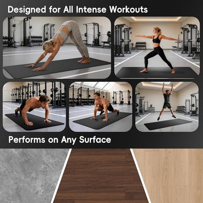 Professional PU & Natural Rubber Yoga Mat – Non Slip 5mm Thick Workout Mats for Women & Men, 72"x27" Wide Exercise Pad for Hot Yoga, Pilates, HIIT & Home Gym – Strap Included