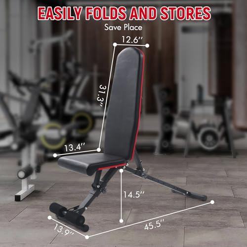 Weight Bench, Adjustable Multi-Purpose Workout Bench 800 LBS Load Capacity Full Body Workout Bench Press for Home, Gym, Dumbbell Exercise