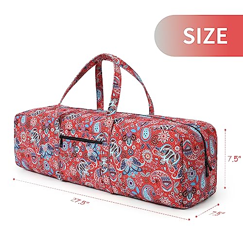 | Yoga Mat Bag | Large Yoga Mat Carrier with Wet Pocket | Yoga Gifts | Gym Tote Bag for Women - color: Red