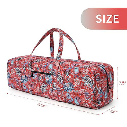 | Yoga Mat Bag | Large Yoga Mat Carrier with Wet Pocket | Yoga Gifts | Gym Tote Bag for Women - color: Red