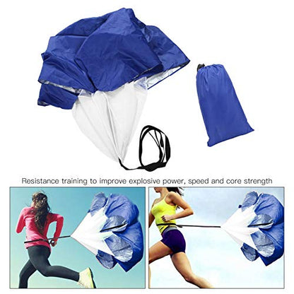 Speed Training Drag Parachute Running Strength Exercise Umbrella with Adjustable Belt fit for Athletes Gym Workout Gear fit for Sprinting - color: Blue
