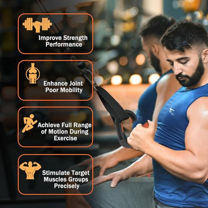 Pull Up Handles Neutral Grip: Portable Barbell Grip with 2 Detachable Straps for Cable Machine LAT Pull Down T-bar Row Deadlift Shrug - color: Orange