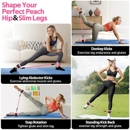 Ankle Resistance Bands with Cuffs, Ankle Bands for Working Out, Ankle Resistance Band for Legs and Glutes Workout Equipment, Butt Exercise Equipment for Women