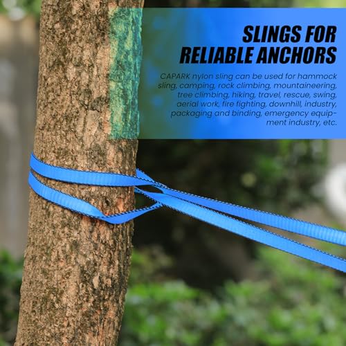18MM Nylon Climbing Slings Runners 23 kN Strong Webbing Straps for Rock Climbing, Rappelling, Swing, Yoga Hammock etc - color: 3PCS Blue, size: 24inch/60cm