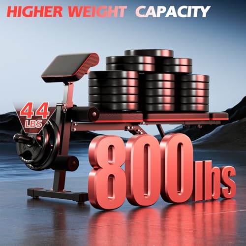 XDDIAS Adjustable Weight Bench, Workout Bench with Leg Extension and Preacher Curl Pad, Incline Bench press for Home Gym, Foldable Exercise Bench, Quick Adjustment and Suitable for All Heights