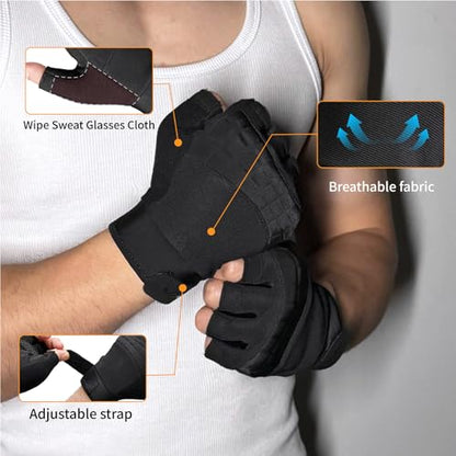 VWX Anti-Slip Gel Palm Workout Gloves for Men and Women - with Sweat-Wicking Fabric for Gym,Weight Lifting, Cycling, Weightlifting, Exercise, Climbing - size: Small