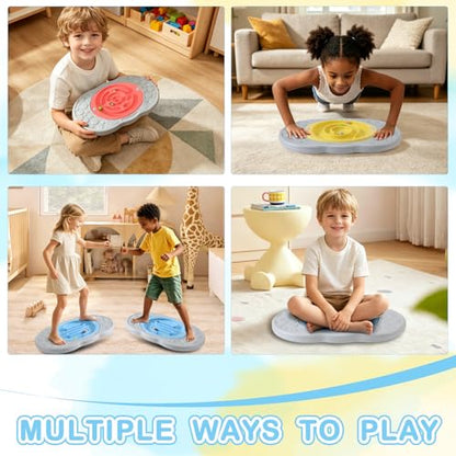 Balance Board with Maze for Kids, Labyrinth Wobble Board Rocking Seesaw Sensory Training with 2 Balls & 2 Replacement Labyrinth Disks, Non-Slip Pedals Indoor Outdoor for Boys Girls - size: Small