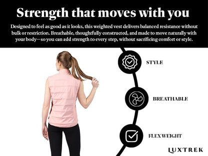 Women's Weighted Vest for Walking & Training - Weighted Workout Vest with Removable Weights Pockets, Breathable Athleisure Design - size: Extra Large