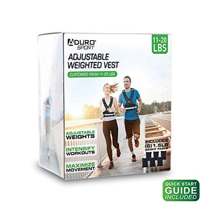 "Aduro Sport Adjustable Weighted Vest Workout Equipment, 4-10lbs/11-20lbs/20-32lbs/26-46lbs Body Weight Vest for Men, Women, Kids" - style: 11-20 Pounds (4.98KG-9.07KG)