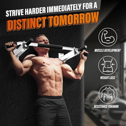 Yes4All Pull Up Bar Wall Mounted - Multifunctional Wall Mounted Pull Up Bar for Home Gym Workout Strength Training Equipment - color: C. Standard - White