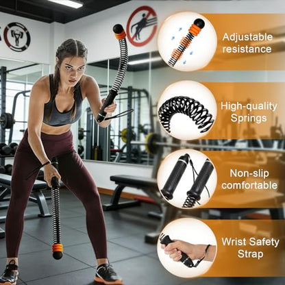 RunBaiNianCordless Battle Rope 2 Pack | Heavy Portable Training Rope for HIIT Cardio and Strength Training Home Gym Equipment for Men and Women