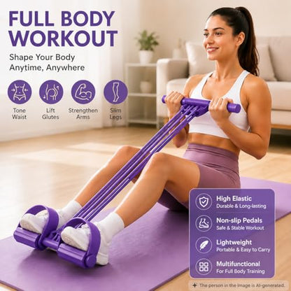 2026 Portable Multi-Functional Fitness Band with Handles and Foot Loops for Foot Stretching, Back Extension & Chest Expansion, Great for Home Office Travel and Yoga Practice - color: Pink