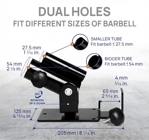 Yes4All Exercise Machine Adjustable T Bar Row Attachment, D Row Handle/Landmine Handle Attachment with Textured Rubber Handles - color: A. Black - T Bar Row Platform