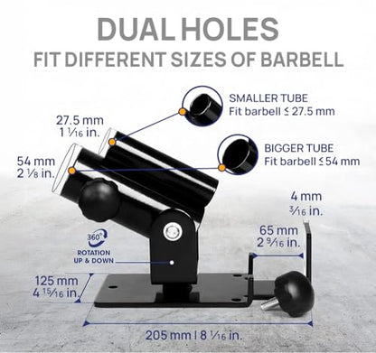 Yes4All Exercise Machine Adjustable T Bar Row Attachment, D Row Handle/Landmine Handle Attachment with Textured Rubber Handles - color: A. Black - T Bar Row Platform