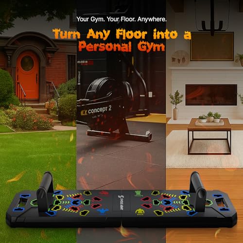 Solid Push Up Board | 20-in-1 Home Gym | Portable Workout Equipment | Multi-Functional Pushup Board For Men & Women | Professional Foldable Push Up Stands For Chest Muscles