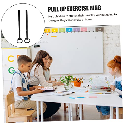 Mikikit Fitness Gym Rings Set for Children Indoor Exercise Pull-Up Rings Adjustable Straps Stretching and Training Equipment for Home Use