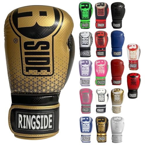 Ringside Apex Bag Gloves, IMF-Tech Boxing Gloves with Secure Wrist Support, Synthetic Boxing Gloves for Men and Women - color: Black/Gold, size: Small-Medium