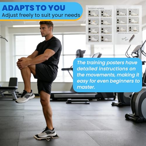 JUMPOW Ankle Balance Board Trainer - Adjustable Axis Board Foot Strengthener, Stability Trainer For Ankle & Leg Exercise, Balance Training, Physical Therapy, Mobility Core Workout At Home Or Gym