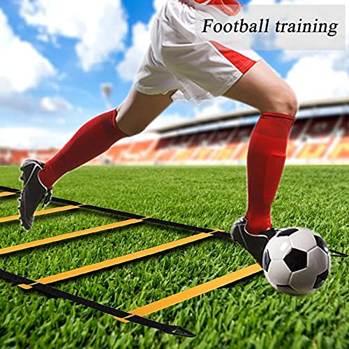 Agility Ladder Speed Agility Training Set, Include 3m Adjustable Agility Ladder/1 Resistance Parachute, for Sprint Running Football Training