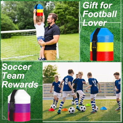 Liliful 300 Pcs Soccer Cones for Drills Mini Disc Cones with Carry Strap Soccer Training Equipment for Kids Adult Agility Drills Sports Football Basketball Coaching Practice