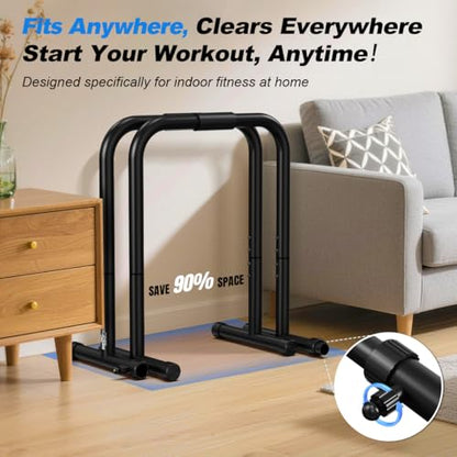RELIFE REBUILD YOUR LIFE Dip Bar for Home Gym Training 400LBS Parallel Bars - color: Black