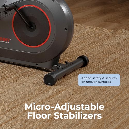 Sunny Health & Fitness Smart Upright Elliptical w/Pulse Sensor Built-in, Indoor Full-Body Cross-Training & Cardio Exercise Machine for Home, Free SunnyFit App Connection