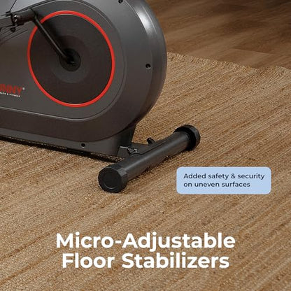 Sunny Health & Fitness Smart Upright Elliptical w/Pulse Sensor Built-in, Indoor Full-Body Cross-Training & Cardio Exercise Machine for Home, Free SunnyFit App Connection