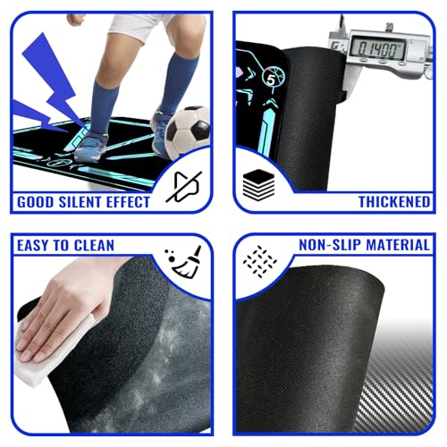 Soccer Training Equipment,Soccer Training Mat Improve Strength,Agility and Coordination,Anti-Slip Silent Absorption Soccer Footwork Training Mat,Soccer Trainer for Indoor/Outdoor Drills - style: Professional Set 47*31 IN - B