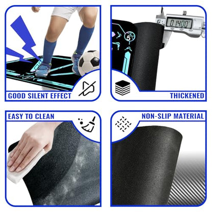 Soccer Training Equipment,Soccer Training Mat Improve Strength,Agility and Coordination,Anti-Slip Silent Absorption Soccer Footwork Training Mat,Soccer Trainer for Indoor/Outdoor Drills - style: Professional Set 47*31 IN - B