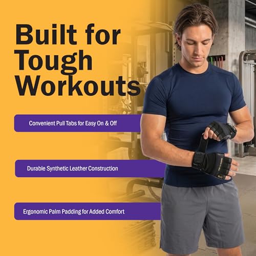 GoFit Xtrainer Cross Training Gloves for Men – Diamond-Tac Palm Workout Gloves for Weightlifting, Pull-Ups – Large, GF-CT-LG