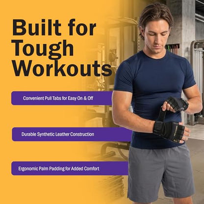 GoFit Xtrainer Cross Training Gloves for Men – Diamond-Tac Palm Workout Gloves for Weightlifting, Pull-Ups – Large, GF-CT-LG