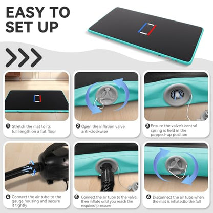 FBSPORT Inflatable Wrestling Mat 10ft/6.6ft/5ft, Outdoor and Indoor PVC Jiu Jitsu Mats, Gymnastics Training Mat Foldable for BJJ, MMA, Martial Art, Boxing, Grappling and Judo