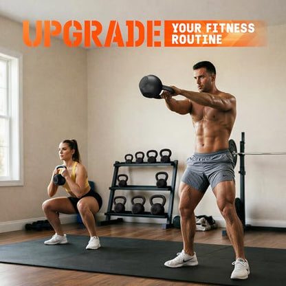 Yes4All Cast Iron Kettlebell, Strength Training Kettlebells 5-80 Lb (5,10,15,20,25,30,35,40,45,50,60,70,80 Lb) for Full Body Workout, Push up, Strength Training - Single & Kettlebell Set of 2 for Men - color: K. Black 60lbs, style: B. Cast Iron