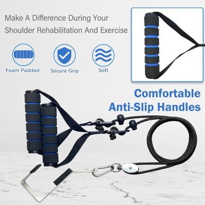 Shoulder Pulley for Physical Therapy, Pulleys for Shoulder Rehab Over Door, Shoulder Pulley Over The Door Physical Therapy, Door Pulleys For Physical Therapy, Arm Pulley, Over The Door Pulleys - Black