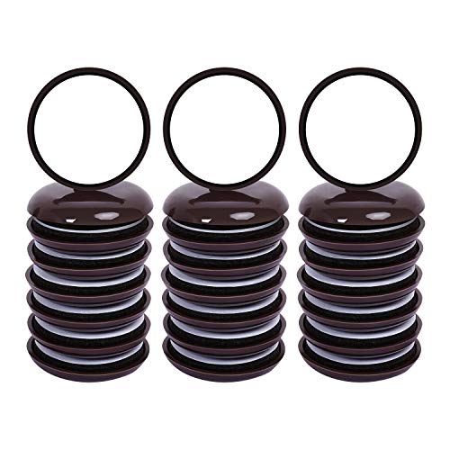 Ezprotekt Round 24 Pack 1-3/4" Self-Stick Carpet Furniture Sliders Furniture Moving Pads Heavy Duty Self-Adhesive Furniture Movers for Carpet Chair Glides Chair Slider for Carpet (Brown, 24 Pack) - color: Brown, size: 1 3/4"