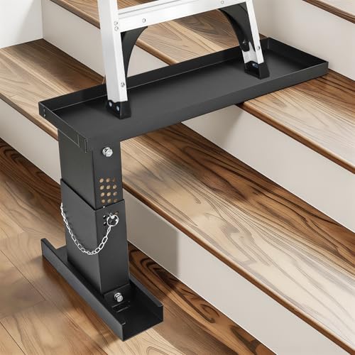 Ladder Extender for Stairs, Heavy-Duty Ladder Levelers for Extension Ladders, Non-Slip Design, 10.2"- 16.5" Adjustable Height, 20"L x 7.5"W Platform for Extension/Straight/Telescopic Ladders